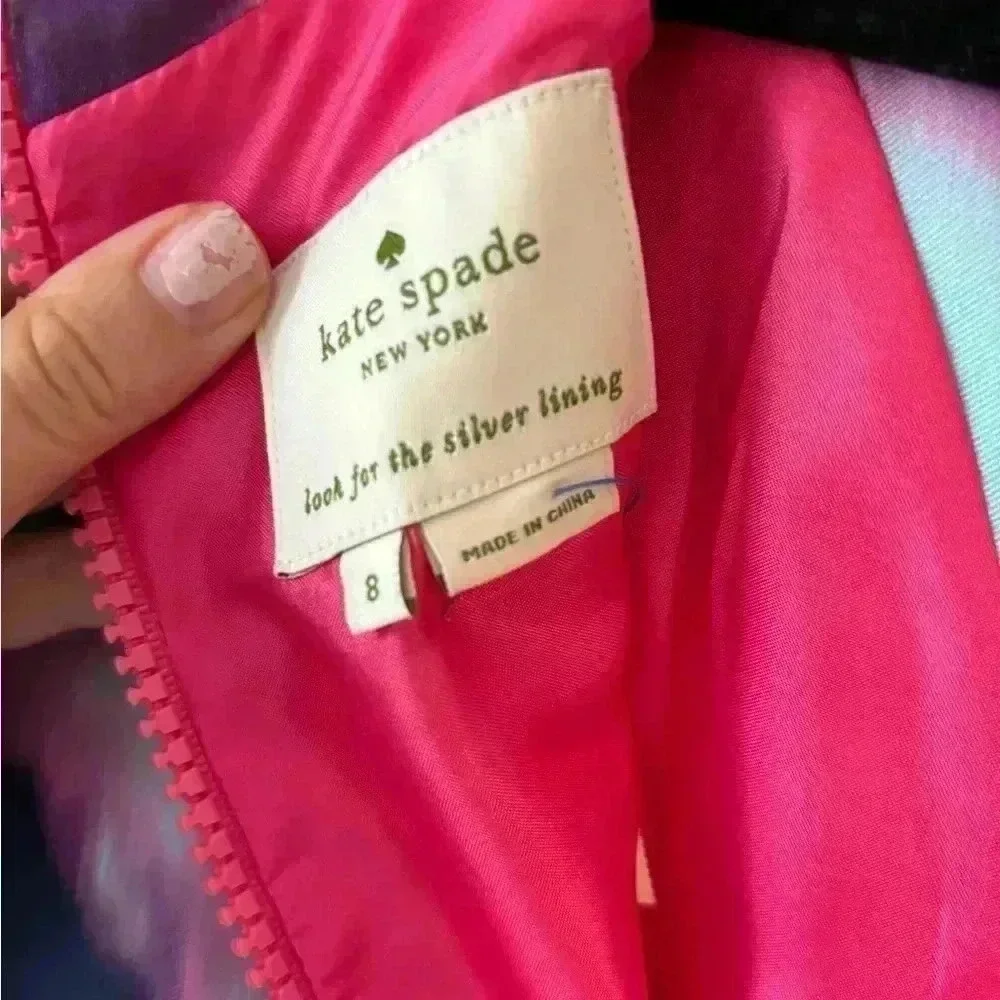 Kate Spade Size 8 Keri Shift Dress Watercolor Simply Cinema Pink Blue Sleeveless